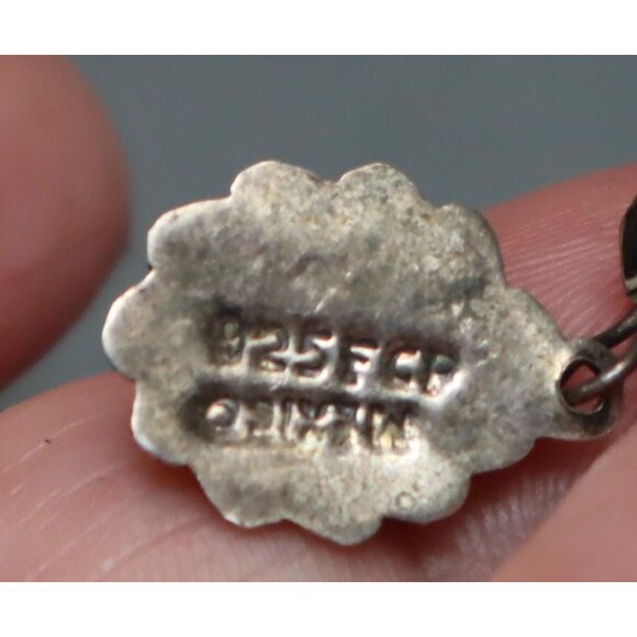 Vintage Sterling Turquoise Dangle Earrings FCP Mexico - Picture 4 of 5